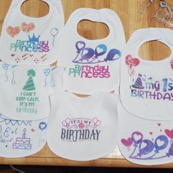 Custom Bibs !!! Add a name, balloons a favorite logo anything you want, For Free *No extra charge*
