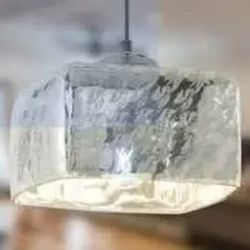 10" Nickel and White Painted Mirrored Glass 1 Bulb Pendant Light ***NEW***