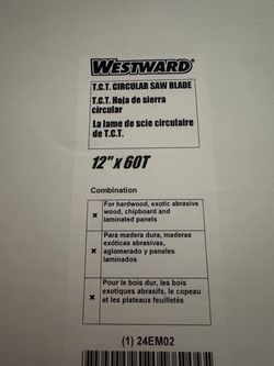 Westward 12" x 60T TCT Circular Saw Blade
