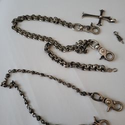 Chrome Hearts Wallet Chains Pendant Cross Bracelet Silver