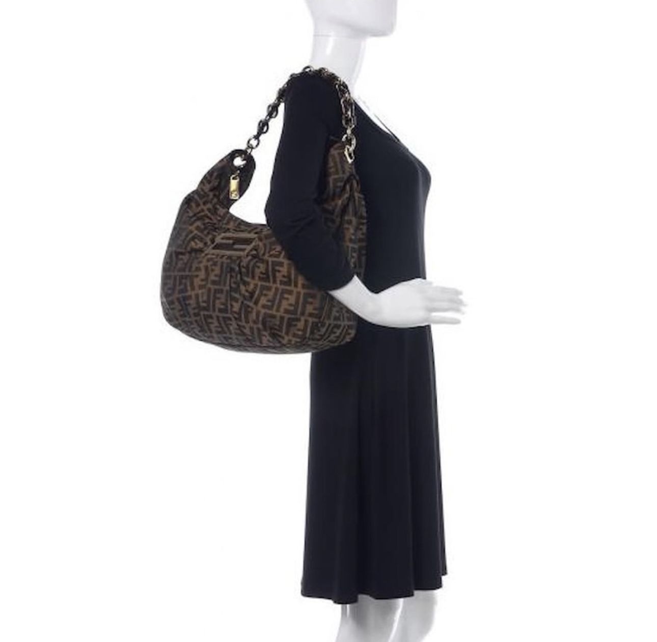 Authentic Fendi Zucca Chain Shoulder Bag