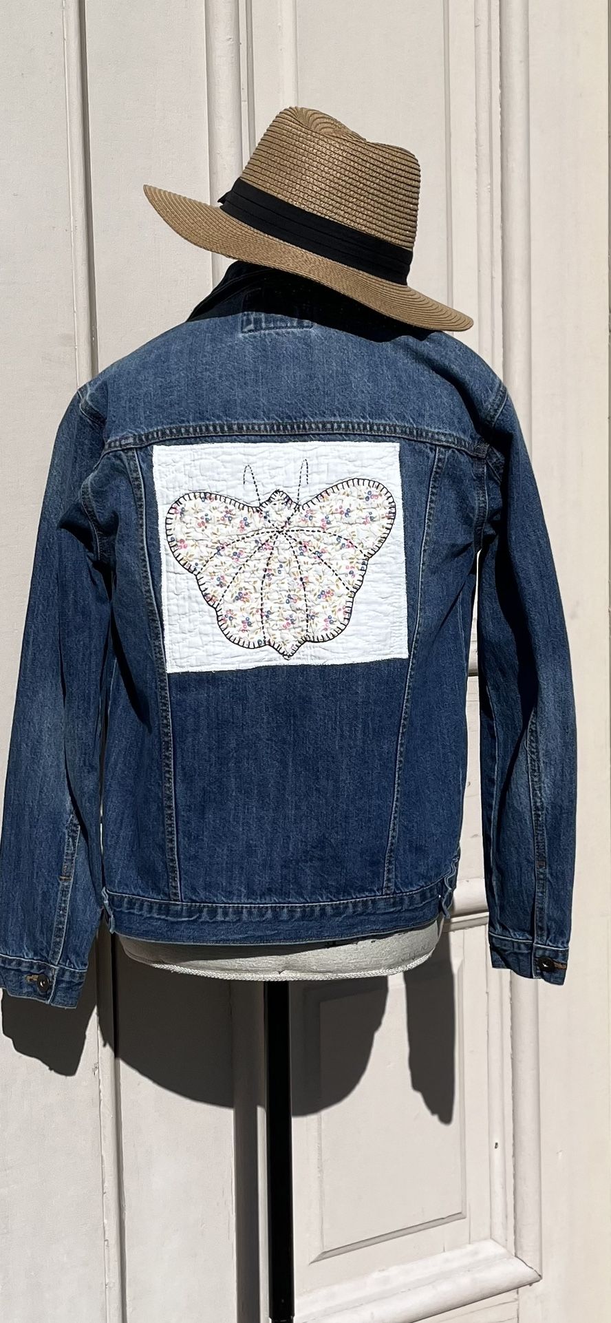 #denim Jacket Vintage Butterfly Motif