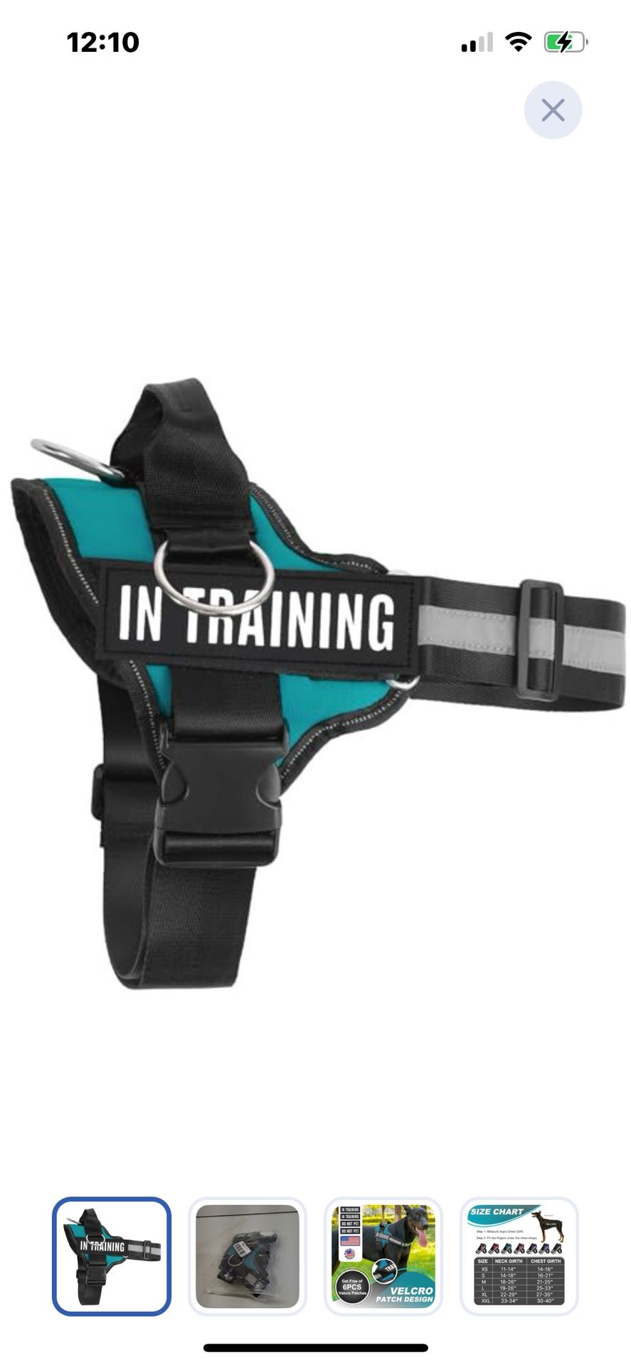 “New””Dog In Training”Adjustable Harness W/3 Leash Clips,(Padded(Sm-Lg Dog Sz)retail$29
