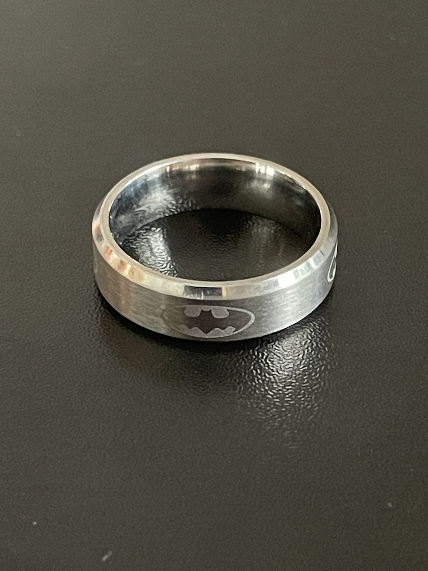 6mm Silver Batman Ring