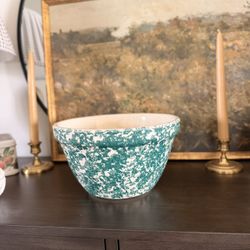 Vintage Speckled Green Sponge Ware Bowl