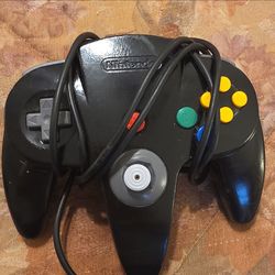 Nintendo 64 OEM Wired Controller Black Analog Control 3-Prong Connector