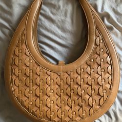 Anthropologie Structured Leather Shoulder Bag