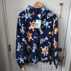 Bluey All Over Print Pullover Fleece Adult Unisex Large NWT