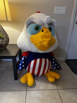 Classic Toy Co Plush Bald Eagle 54” Patriotic America Flag USA Mascot Green Eyes