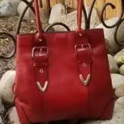Wilson's Leather Tote Bags Red/silver new Condition! 