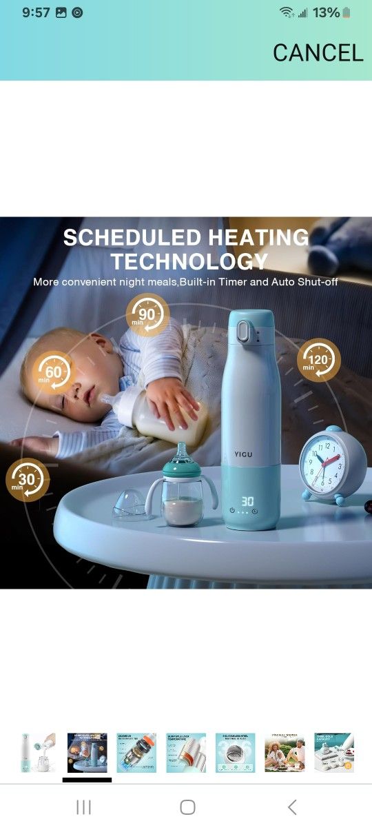 Portable Bottle Warmer Nano Film Heating 12oz