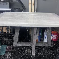 Modern Dining Table / Desk – Gray Wood – MUST GO ASAP