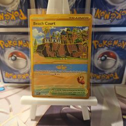 Pokemon Card Beach Court Gold Rare Holographic Foil