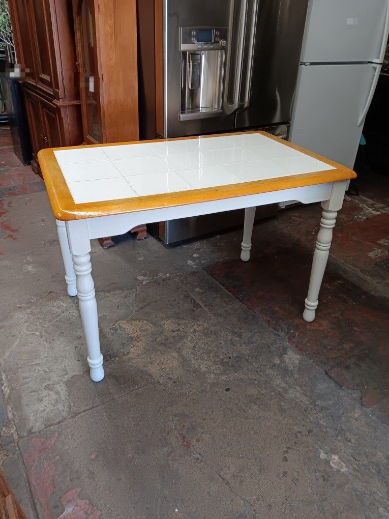 Tile Top Wood Dining Table