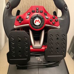 Mario Racing Steering Wheel & Pedal Set – Gaming Driving Simulator