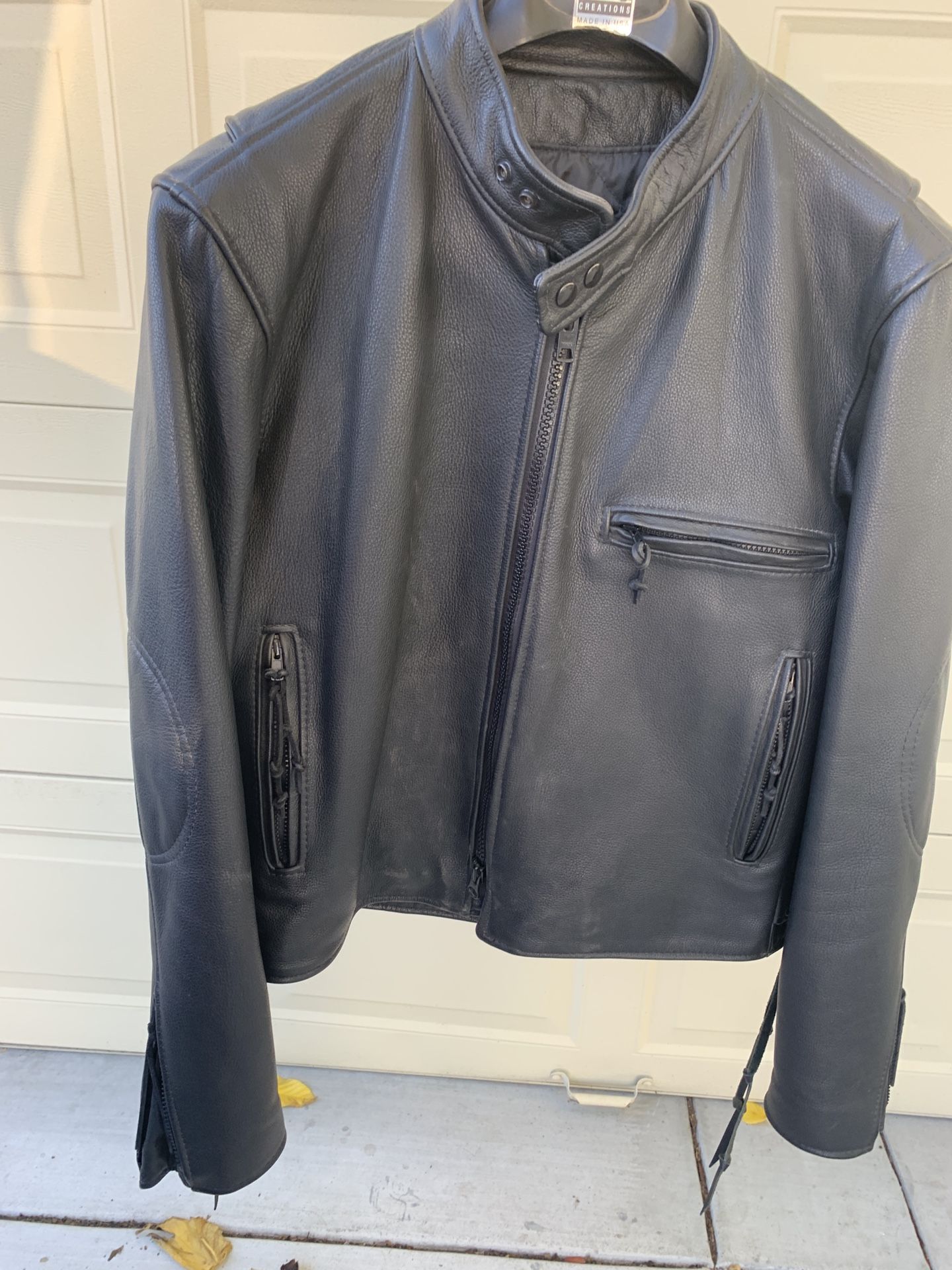 Leather Motorcycle Jacket $125