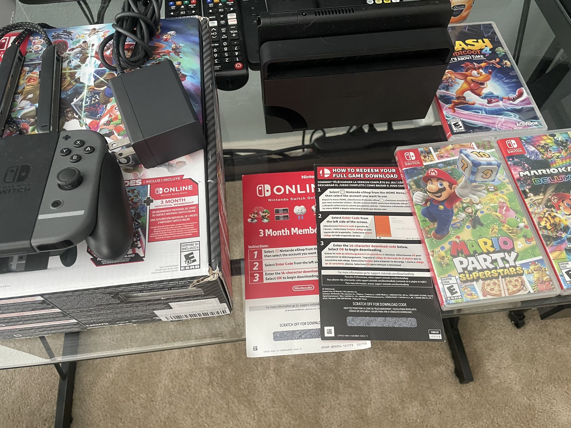 Nintendo Switchâ„¢ - OLED Model: Super Smash Bros.â„¢ Ultimate Bundle (Full Game Download + 3 Mo. Nintendo Switch Online Membership Included) And 3 Games