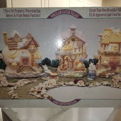 Porcelain 7pc Easter Village Set