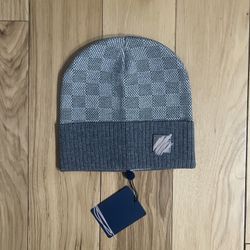 Grey Checkered Luxury Beanie