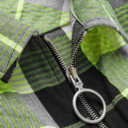 Off-White - Printed Checked Twill Zip-Up Shirt Jacket