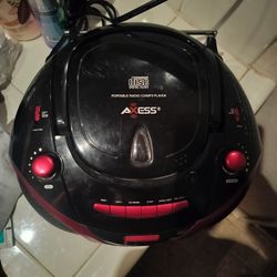 AXESS PB2703 Portable MP3/CD Boombox with AM/FM Stereo, USB, SD, MMC MAKE OFFER NOT FIRM ON PRICE