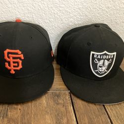 SF Giants Hat & Raiders Hat