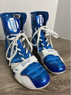 ProBoxing Men’s Blue White High Top Boxing Shoes Size 10