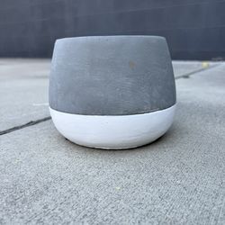 Modern Minimalist Gray & White Concrete Flower Pot