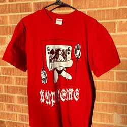 Supreme Queen Tee Shirt T-Shirt Red Medium Authentic