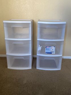 Sterilite 3-Drawer Plastic Storage Cart – Set of 2