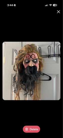 RARE 2011 Rob zombie Horror Halloween Mask with Hair and Beard