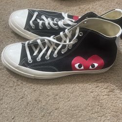 COMME DES GARÇONS PLAY Black Converse Edition Chuck 70 High Top Sneakers