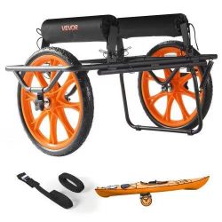 783#Kayak Cart, 330 lbs Load Capacity, Canoe Cart Dolly with 15-inch Solid Rubber Tires & Kickstand, Assembles & Disassembles Within Seconds, Paddle B
