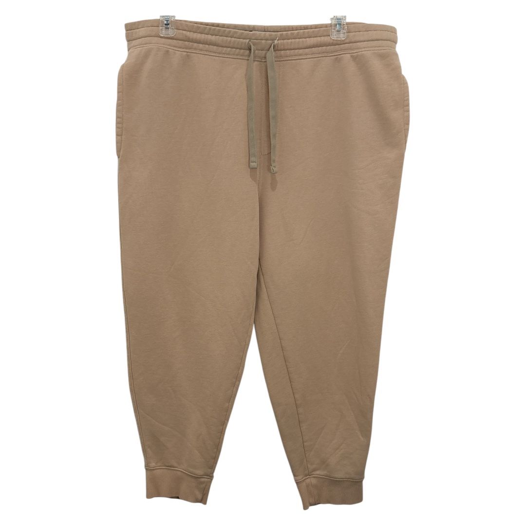 Old Navy Jogger Men's XXL Fleece Sweatpants Tapered Drawstring Pockets Beige