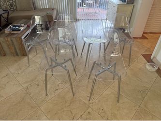 6 Clear Dining Room Chairs Excellent Condition