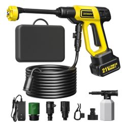 Cordless Power Washer
1520 PSI, 3.4 GPM, 6-in-1 Nozzle, 21V Battery & Charger, Foam Pot, 23FT Hose, Car Washer