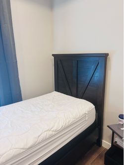 Wood twin bed fram