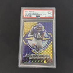 Justin Jefferson 2023 Mosaic Epic Performers Yellow Reactive PSA 9