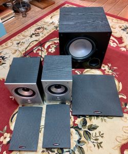 Polk Audio Monitor 30 speakers (pair) and matching Polk Audio PSW10B powered subwoofer