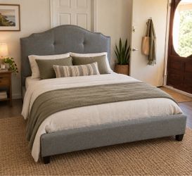 Queen Upholstered Bed Frame - Like New!