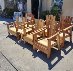 Outdoor Patio set. 2 chairs, loveseat, table - UNSTAINED
