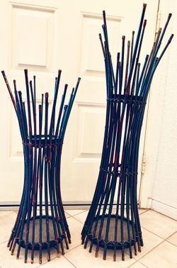TWO (2) Pier One Wood Candle/Display Holders