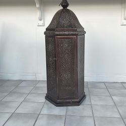 Moroccan style metal pierced floor lantern