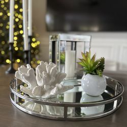 Coffee Table Mirror Tray And Accessories 