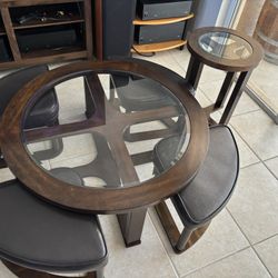 Coffee Table With Seating And Matching Side Table