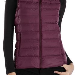 Womens Packable Ultra Lightweight Down Vest Outdoor Puffer Vest L