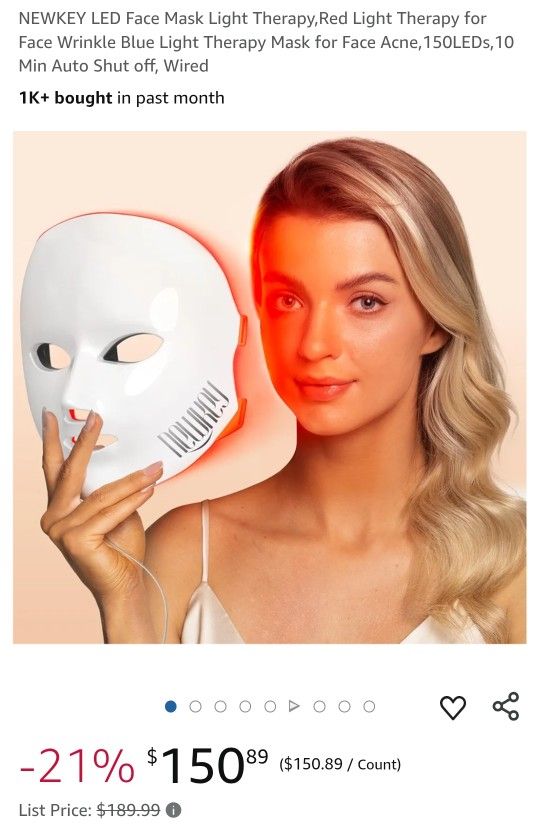 NEWKEY LED Face Mask Light Therapy