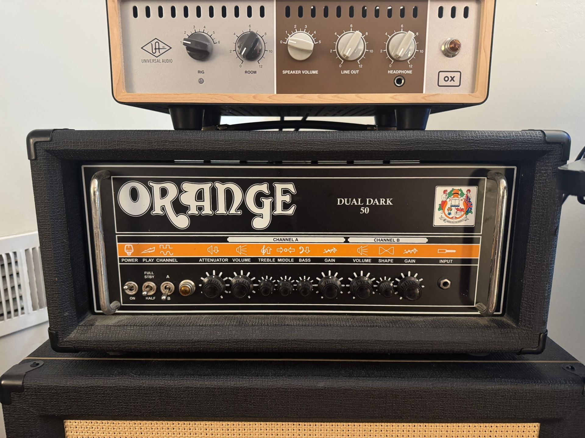 2017 Orange Dual Dark 50 2-Channel 50-Watt Guitar Amp Head Black