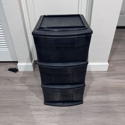 Black Plastic 3-Drawer Storage Organizer – 12.5 x 14 x 23.5 Inches