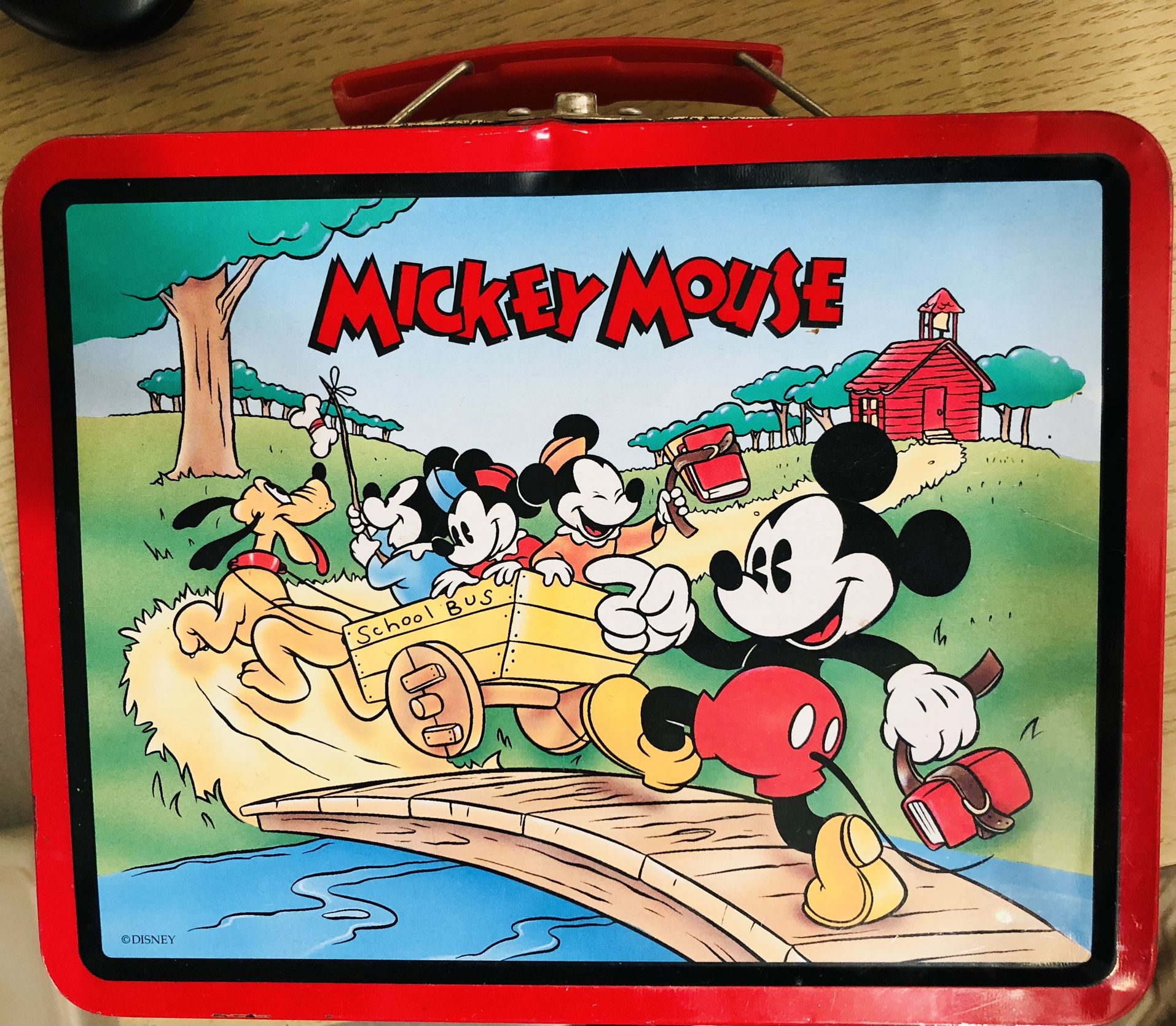 1997 Mickey Mouse Tin Lunch Box W/ Disney Watch Case